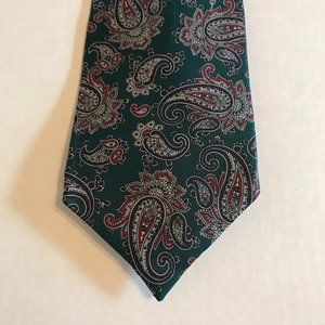Protocol Platinum Green Patterned Men's Tie